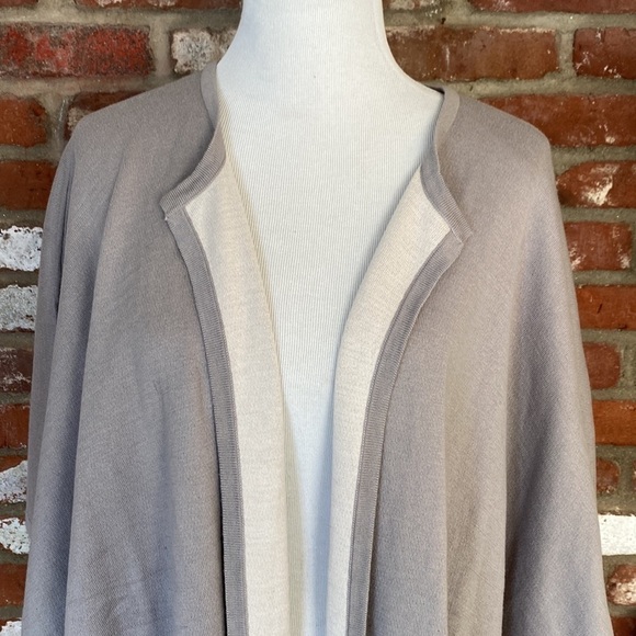 H by Halston Cape Kimono Poncho Cardigan two tone gray Size L/XL - Picture 4 of 8